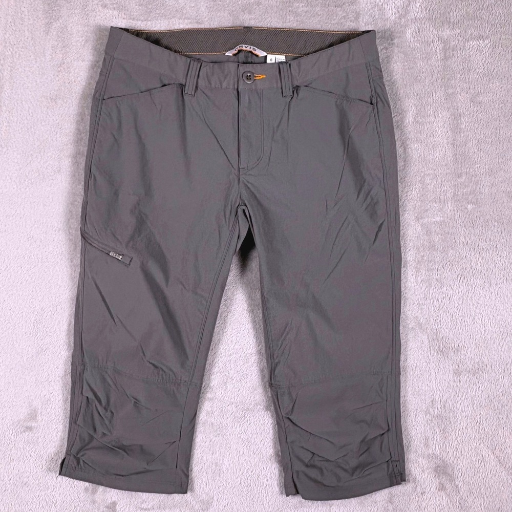 Orvis Hiking Capris Women 6 Gray Quick Dry Gorpcore Granola Pants